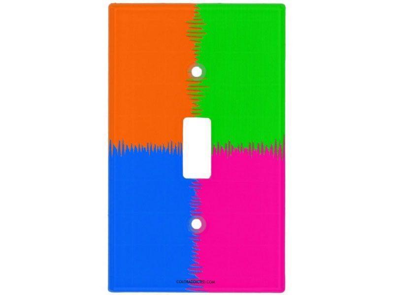 Light Switch Covers-QUARTERS Single, Double &amp; Triple-Toggle Light Switch Covers-Orange &amp; Fuchsia &amp; Blue &amp; Green-from COLORADDICTED.COM-