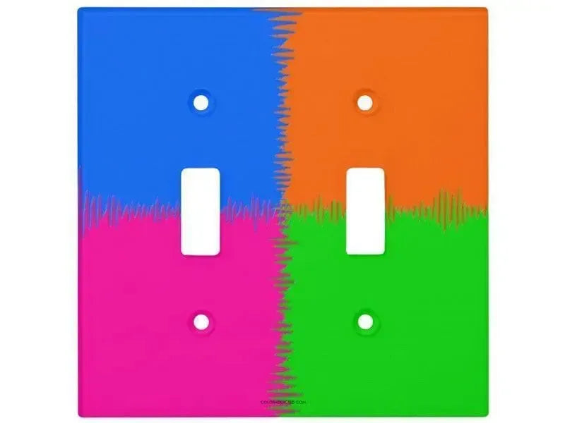Toggle Light Switch Covers-QUARTERS Single, Double & Triple-Toggle Light Switch Covers-Orange & Fuchsia & Blue & Green-from COLORADDICTED.COM-