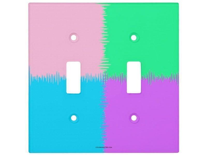 Light Switch Covers-QUARTERS Single, Double &amp; Triple-Toggle Light Switch Covers-Pink &amp; Light Blue &amp; Light Green &amp; Light Purple-from COLORADDICTED.COM-