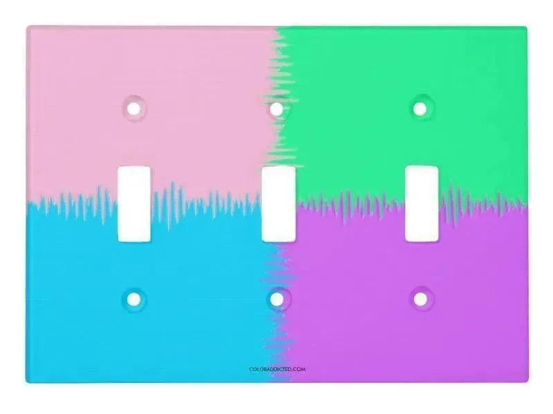 Toggle Light Switch Covers-QUARTERS Single, Double & Triple-Toggle Light Switch Covers-Pink & Light Blue & Light Green & Light Purple-from COLORADDICTED.COM-