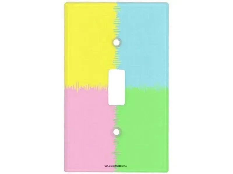 Toggle Light Switch Covers-QUARTERS Single, Double & Triple-Toggle Light Switch Covers-Pink & Light Blue & Light Green & Light Yellow-from COLORADDICTED.COM-