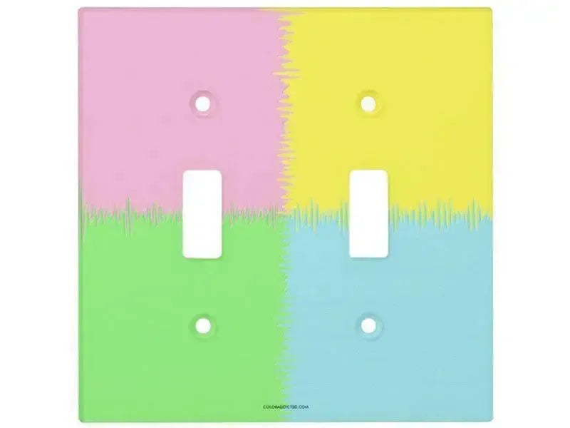 Toggle Light Switch Covers-QUARTERS Single, Double & Triple-Toggle Light Switch Covers-Pink & Light Blue & Light Green & Light Yellow-from COLORADDICTED.COM-
