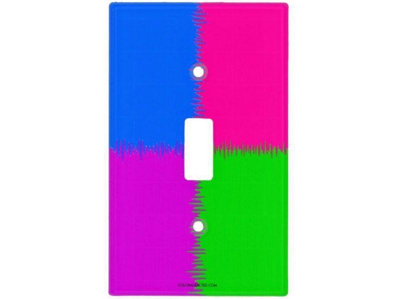 Light Switch Covers-QUARTERS Single, Double &amp; Triple-Toggle Light Switch Covers-Purple &amp; Fuchsia &amp; Blue &amp; Green-from COLORADDICTED.COM-