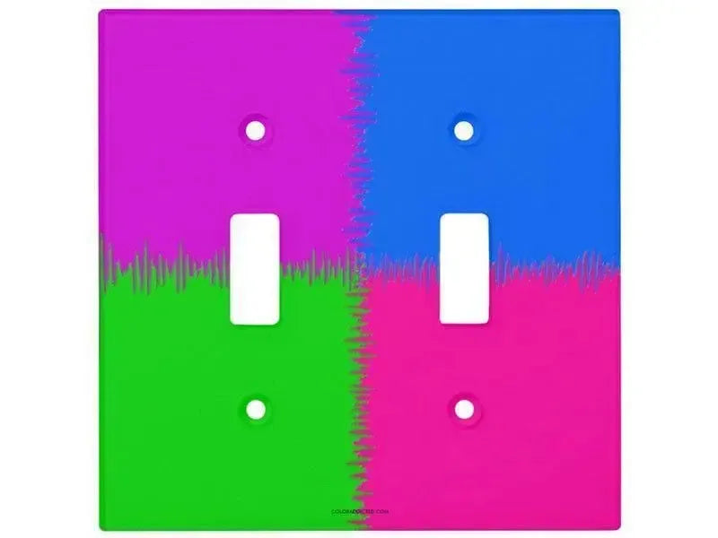 Toggle Light Switch Covers-QUARTERS Single, Double & Triple-Toggle Light Switch Covers-Purple & Fuchsia & Blue & Green-from COLORADDICTED.COM-