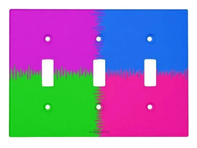 Toggle Light Switch Covers-QUARTERS Single, Double & Triple-Toggle Light Switch Covers-Purple & Fuchsia & Blue & Green-from COLORADDICTED.COM-