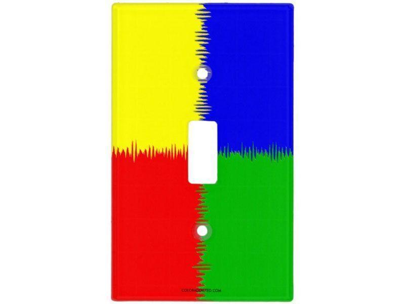Light Switch Covers-QUARTERS Single, Double &amp; Triple-Toggle Light Switch Covers-Red &amp; Blue &amp; Green &amp; Yellow-from COLORADDICTED.COM-