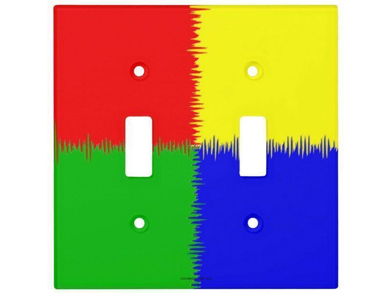 Light Switch Covers-QUARTERS Single, Double &amp; Triple-Toggle Light Switch Covers-Red &amp; Blue &amp; Green &amp; Yellow-from COLORADDICTED.COM-