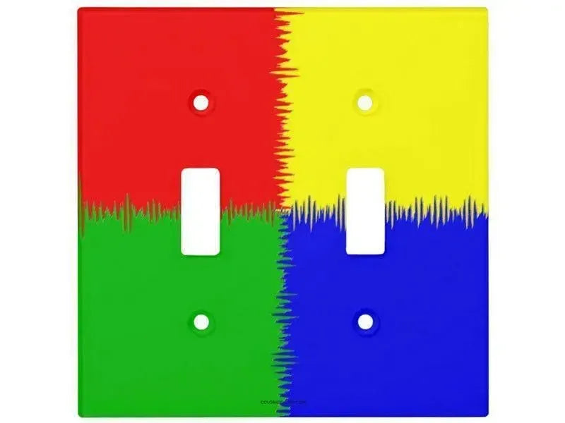Toggle Light Switch Covers-QUARTERS Single, Double & Triple-Toggle Light Switch Covers-Red & Blue & Green & Yellow-from COLORADDICTED.COM-