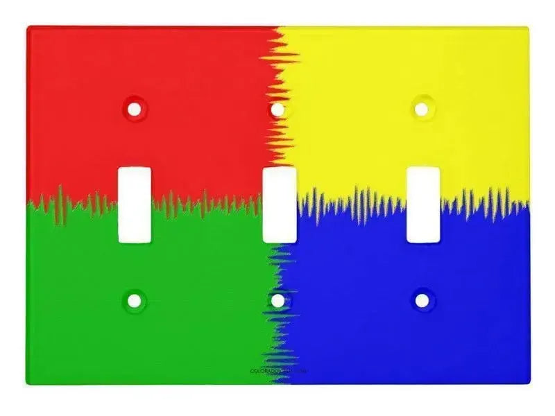 Toggle Light Switch Covers-QUARTERS Single, Double & Triple-Toggle Light Switch Covers-Red & Blue & Green & Yellow-from COLORADDICTED.COM-