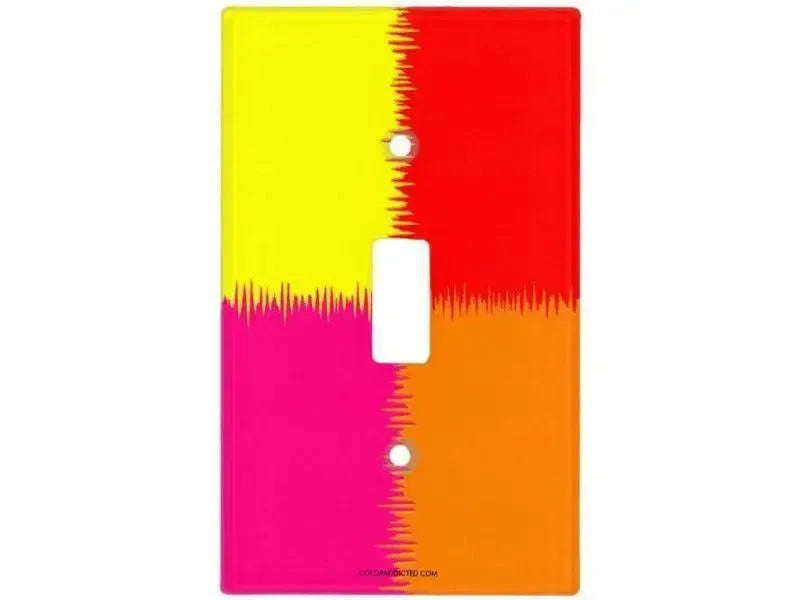 Toggle Light Switch Covers-QUARTERS Single, Double & Triple-Toggle Light Switch Covers-Red & Orange & Fuchsia & Yellow-from COLORADDICTED.COM-