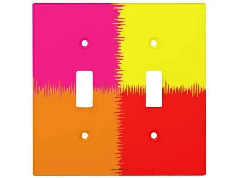 Toggle Light Switch Covers-QUARTERS Single, Double & Triple-Toggle Light Switch Covers-Red & Orange & Fuchsia & Yellow-from COLORADDICTED.COM-