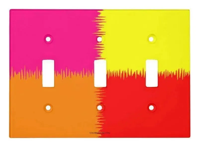 Toggle Light Switch Covers-QUARTERS Single, Double & Triple-Toggle Light Switch Covers-Red & Orange & Fuchsia & Yellow-from COLORADDICTED.COM-