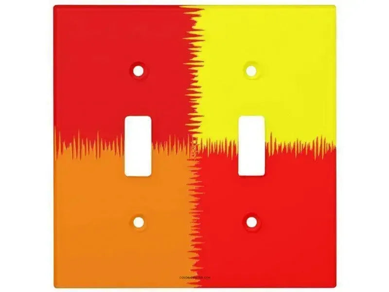 Toggle Light Switch Covers-QUARTERS Single, Double & Triple-Toggle Light Switch Covers-Reds & Orange & Yellow-from COLORADDICTED.COM-