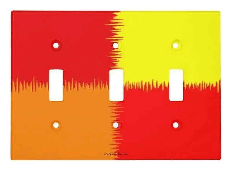 Toggle Light Switch Covers-QUARTERS Single, Double & Triple-Toggle Light Switch Covers-Reds & Orange & Yellow-from COLORADDICTED.COM-