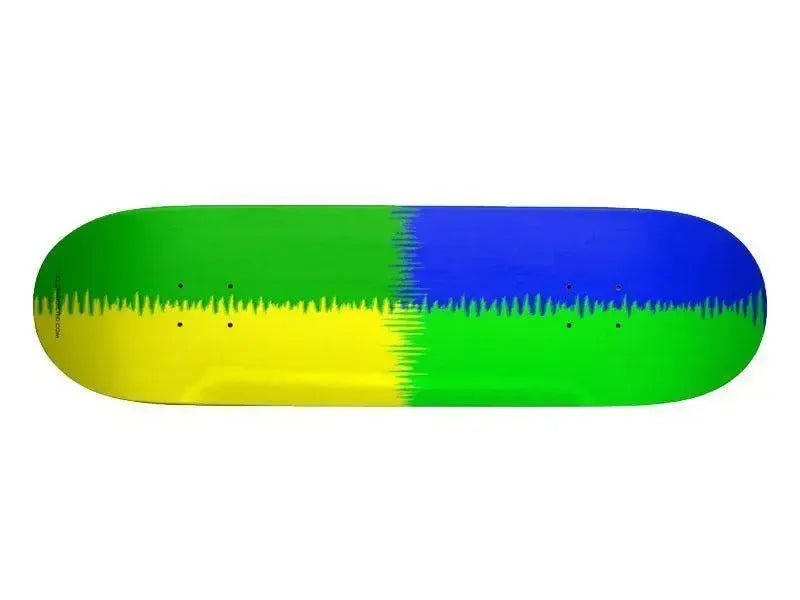 Skateboard Decks-QUARTERS Skateboard Decks-Blues & Greens & Yellow-from COLORADDICTED.COM-