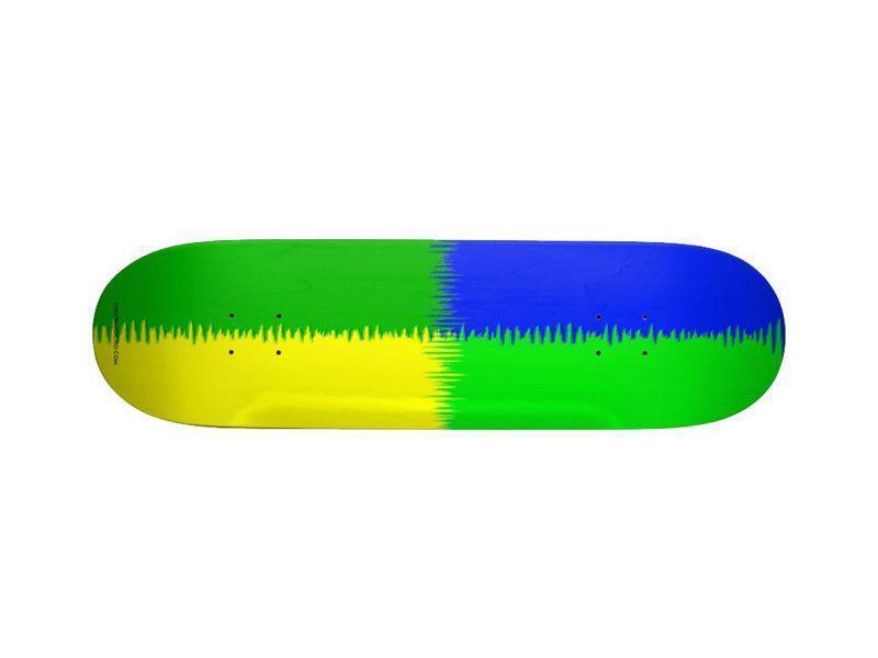 Skateboard Decks-QUARTERS Skateboard Decks-Blues &amp; Greens &amp; Yellow-from COLORADDICTED.COM-