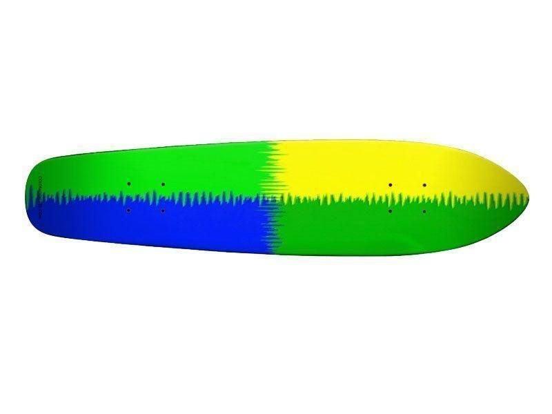 Skateboard Decks-QUARTERS Skateboard Decks-Blues &amp; Greens &amp; Yellow-from COLORADDICTED.COM-