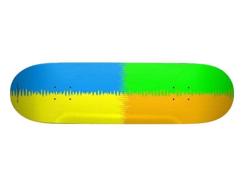 Skateboard Decks-QUARTERS Skateboard Decks-Orange &amp; Blue &amp; Green &amp; Yellow-from COLORADDICTED.COM-