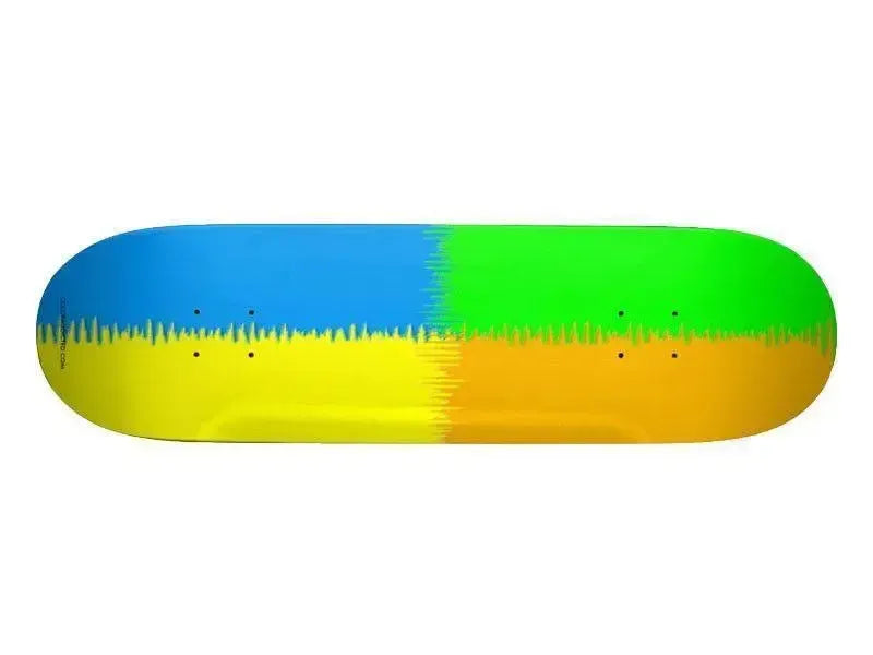 Skateboard Decks-QUARTERS Skateboard Decks-Orange & Blue & Green & Yellow-from COLORADDICTED.COM-