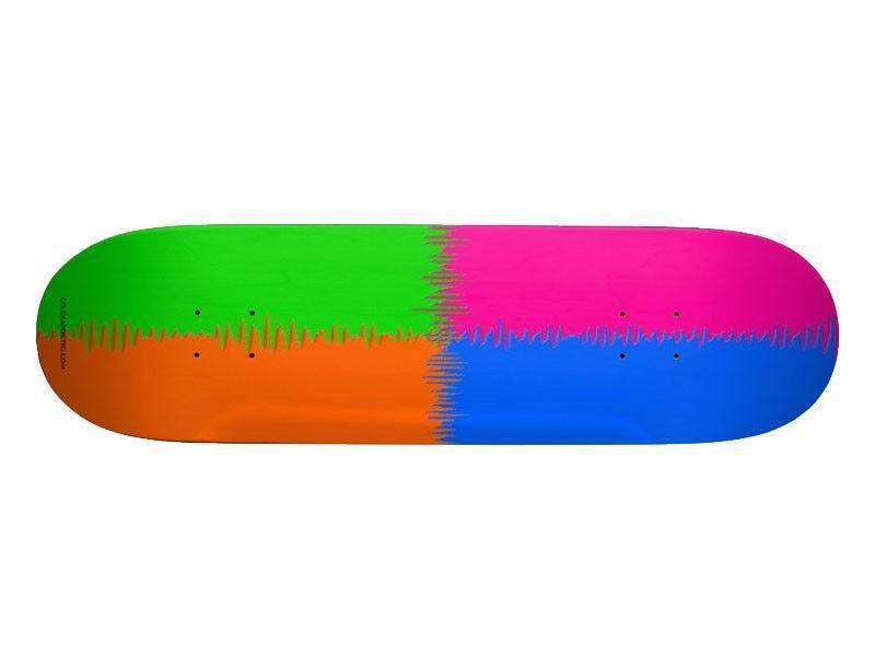 Skateboard Decks-QUARTERS Skateboard Decks-Orange &amp; Fuchsia &amp; Blue &amp; Green-from COLORADDICTED.COM-