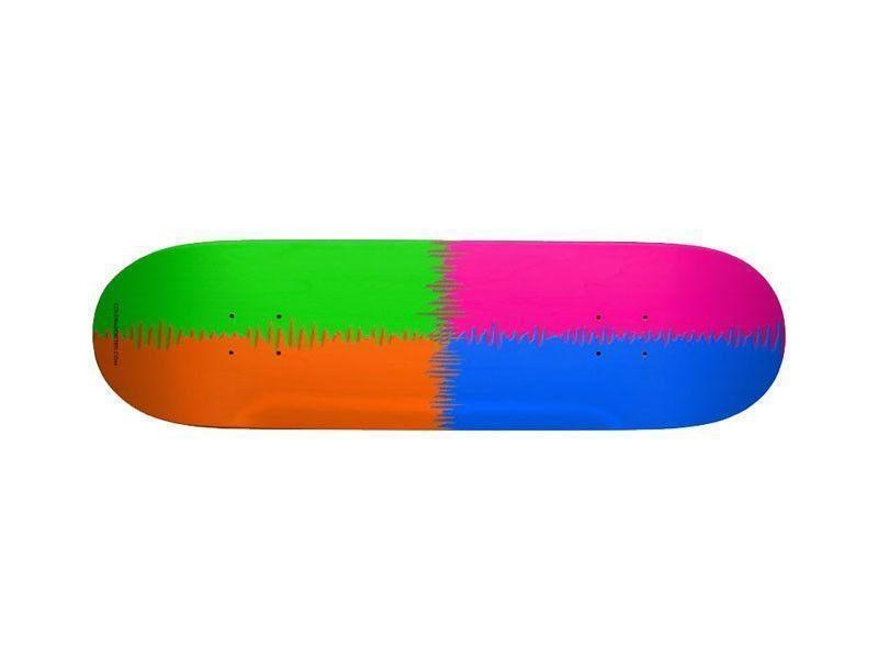 Skateboard Decks-QUARTERS Skateboard Decks-Orange &amp; Fuchsia &amp; Blue &amp; Green-from COLORADDICTED.COM-