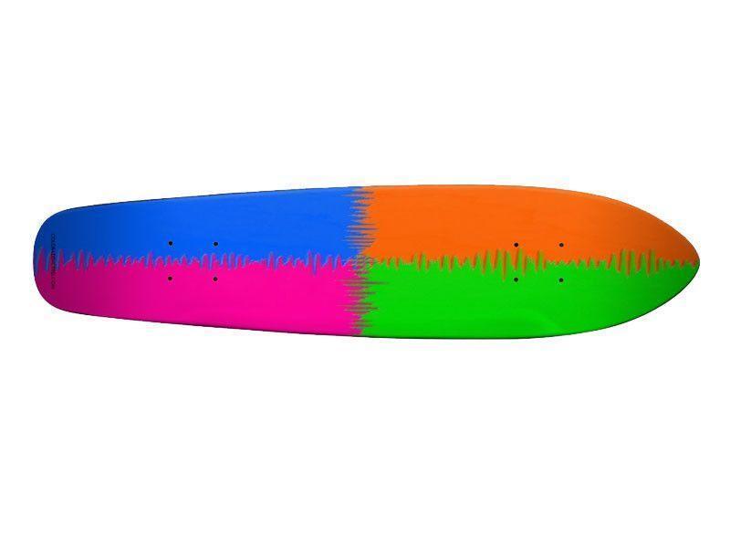 Skateboard Decks-QUARTERS Skateboard Decks-Orange &amp; Fuchsia &amp; Blue &amp; Green-from COLORADDICTED.COM-