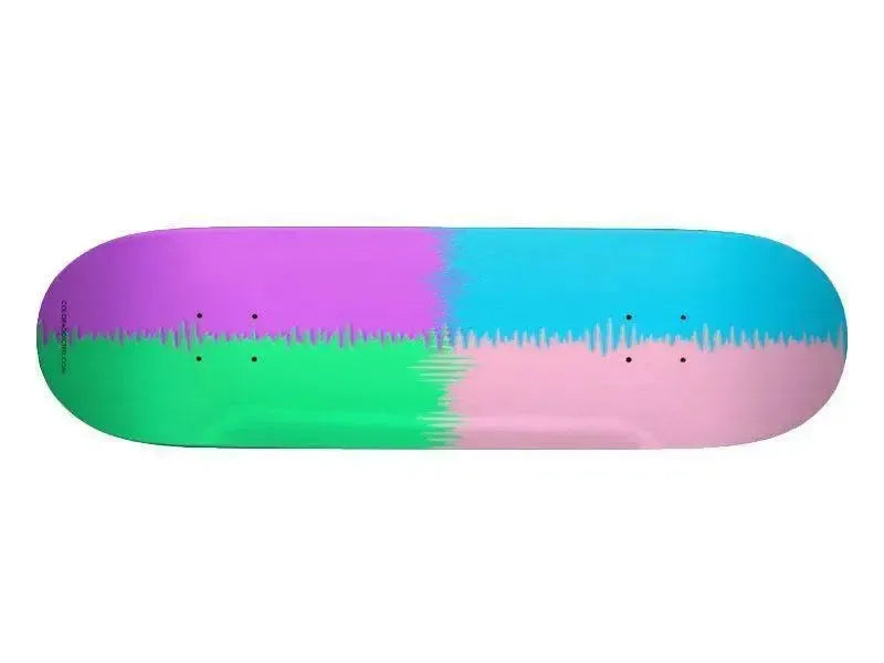 Skateboard Decks-QUARTERS Skateboard Decks-Pink & Light Blue & Light Green & Light Purple-from COLORADDICTED.COM-