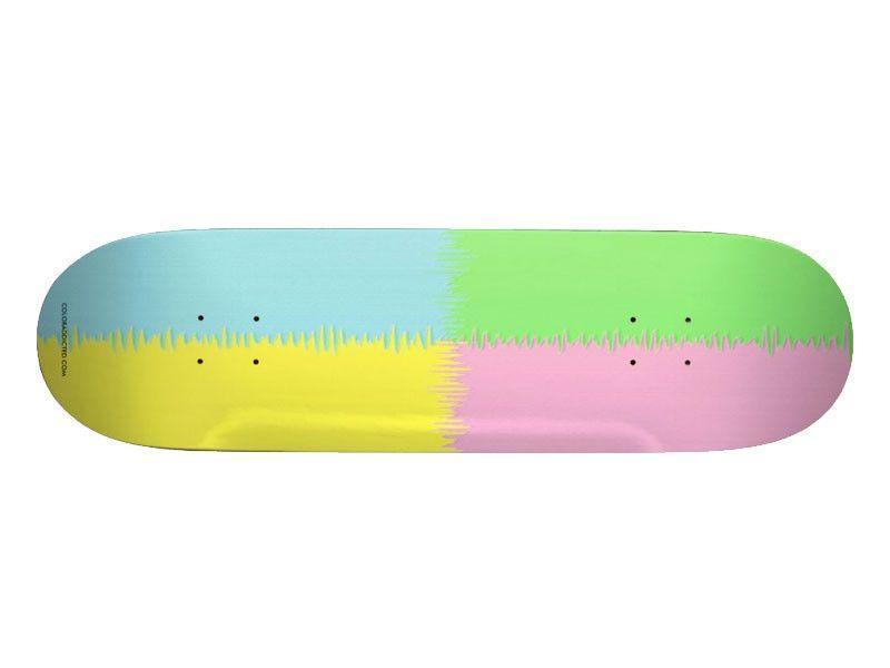 Skateboard Decks-QUARTERS Skateboard Decks-Pink &amp; Light Blue &amp; Light Green &amp; Light Yellow-from COLORADDICTED.COM-