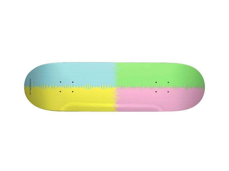 Skateboard Decks-QUARTERS Skateboard Decks-Pink &amp; Light Blue &amp; Light Green &amp; Light Yellow-from COLORADDICTED.COM-