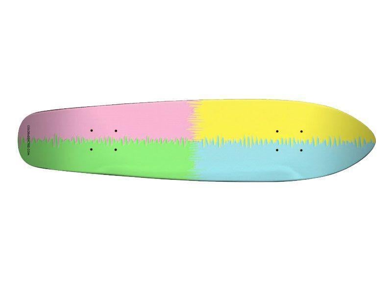 Skateboard Decks-QUARTERS Skateboard Decks-Pink &amp; Light Blue &amp; Light Green &amp; Light Yellow-from COLORADDICTED.COM-