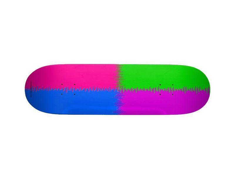 Skateboard Decks-QUARTERS Skateboard Decks-Purple &amp; Fuchsia &amp; Blue &amp; Green-from COLORADDICTED.COM-