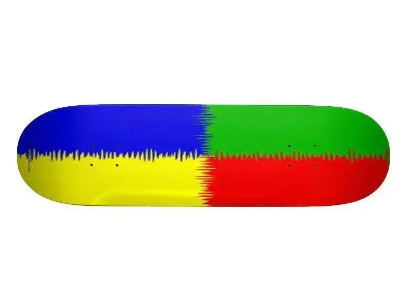 Skateboard Decks-QUARTERS Skateboard Decks-Blues & Greens & Yellow-from COLORADDICTED.COM-