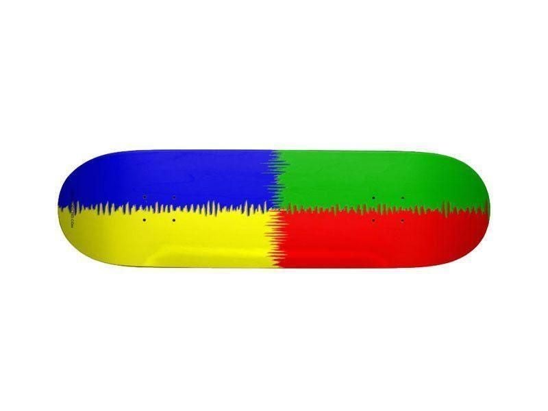 Skateboard Decks-QUARTERS Skateboard Decks-Red &amp; Blue &amp; Green &amp; Yellow-from COLORADDICTED.COM-