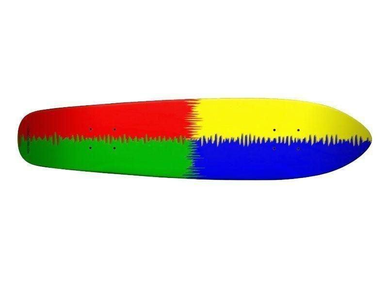 Skateboard Decks-QUARTERS Skateboard Decks-Red &amp; Blue &amp; Green &amp; Yellow-from COLORADDICTED.COM-