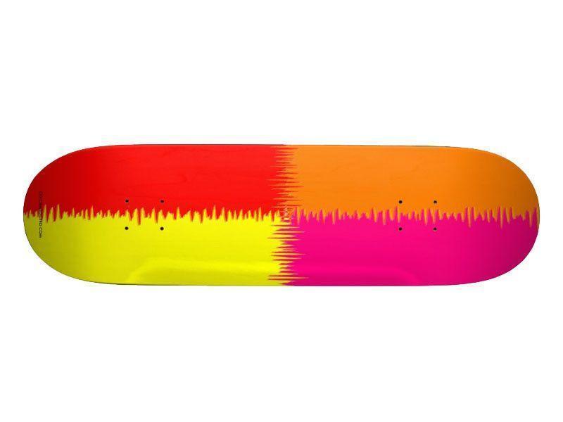 Skateboard Decks-QUARTERS Skateboard Decks-Red &amp; Orange &amp; Fuchsia &amp; Yellow-from COLORADDICTED.COM-