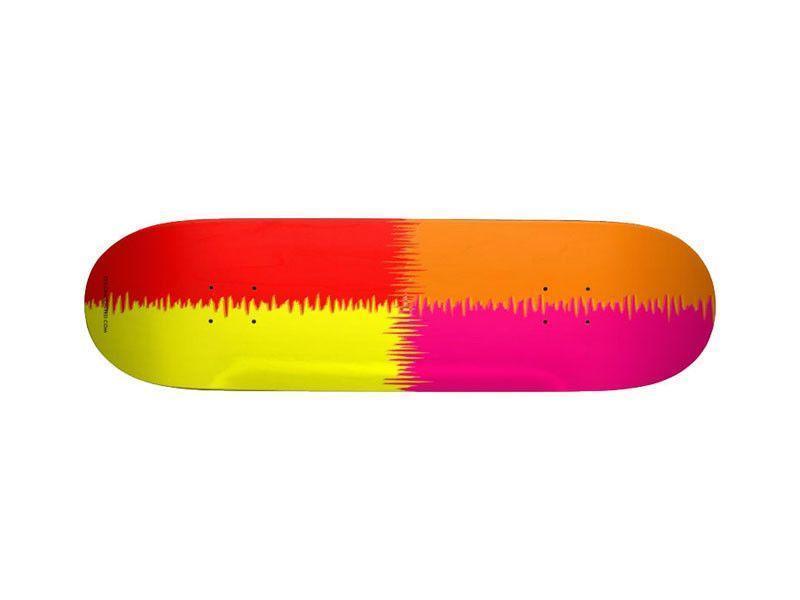 Skateboard Decks-QUARTERS Skateboard Decks-Red &amp; Orange &amp; Fuchsia &amp; Yellow-from COLORADDICTED.COM-