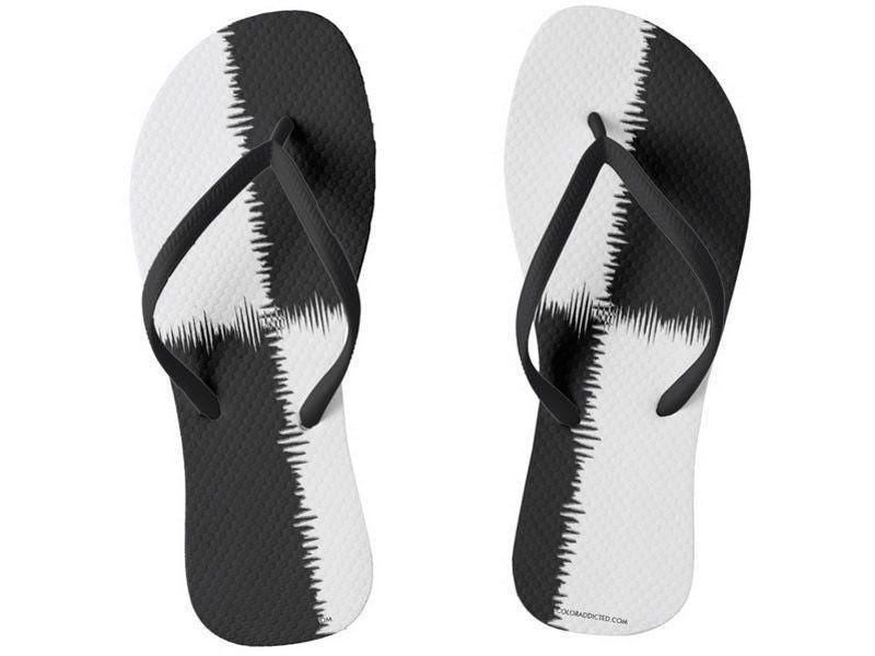 Flip Flops-QUARTERS Slim-Strap Flip Flops-Black &amp; White-from COLORADDICTED.COM-