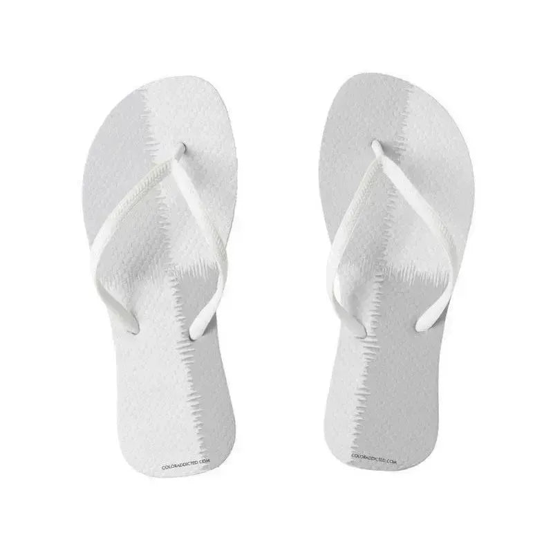 Flip Flops-QUARTERS Slim-Strap Flip Flops-Grays & White-from COLORADDICTED.COM-