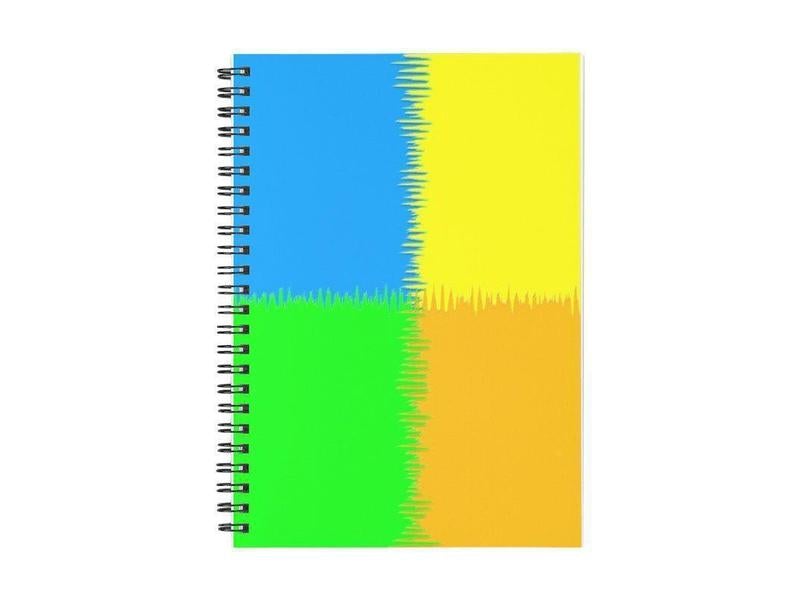 Spiral Notebooks-QUARTERS Spiral Notebooks-Orange &amp; Blue &amp; Green &amp; Yellow-from COLORADDICTED.COM-