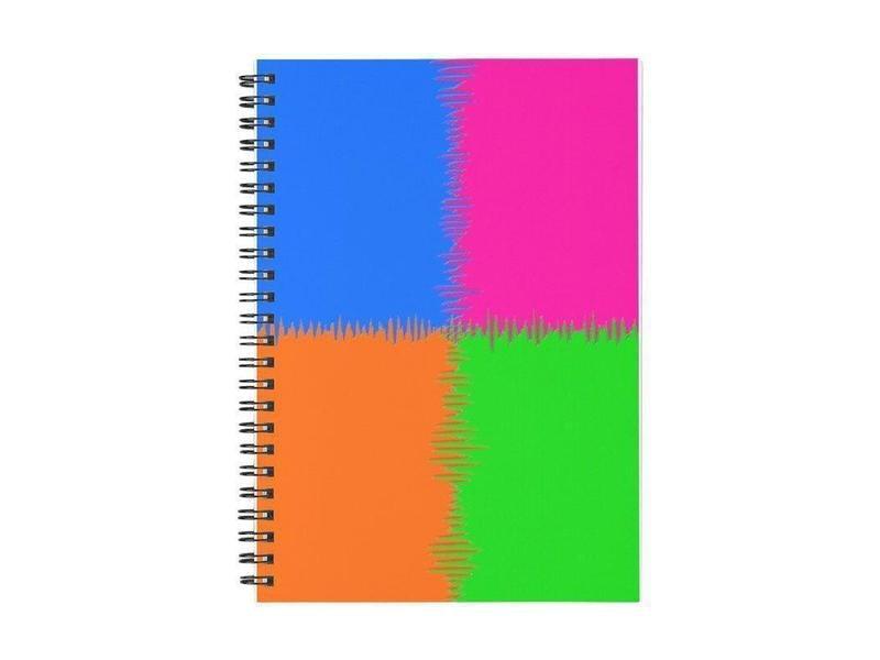 Spiral Notebooks-QUARTERS Spiral Notebooks-Orange &amp; Fuchsia &amp; Blue &amp; Green-from COLORADDICTED.COM-