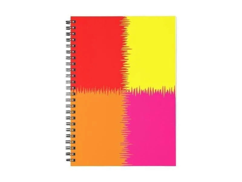 Spiral Notebooks-QUARTERS Spiral Notebooks-Red & Orange & Fuchsia & Yellow-from COLORADDICTED.COM-