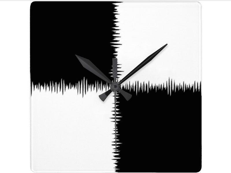 Wall Clocks-QUARTERS Square Wall Clocks-Black &amp; White-from COLORADDICTED.COM-