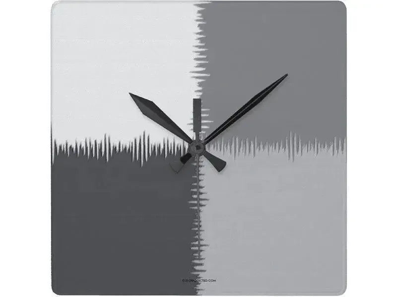 Wall Clocks-QUARTERS Square Wall Clocks-Grays-from COLORADDICTED.COM-