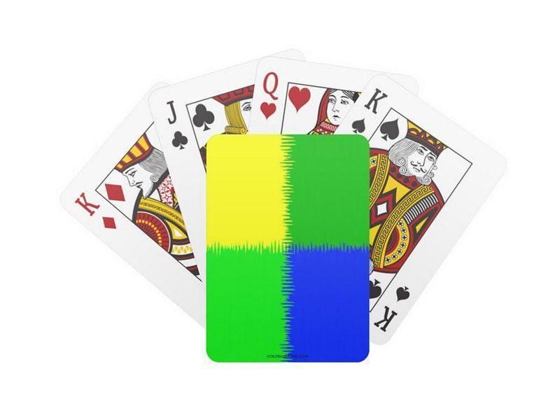 Playing Cards-QUARTERS Standard Playing Cards-Blues &amp; Greens &amp; Yellow-from COLORADDICTED.COM-