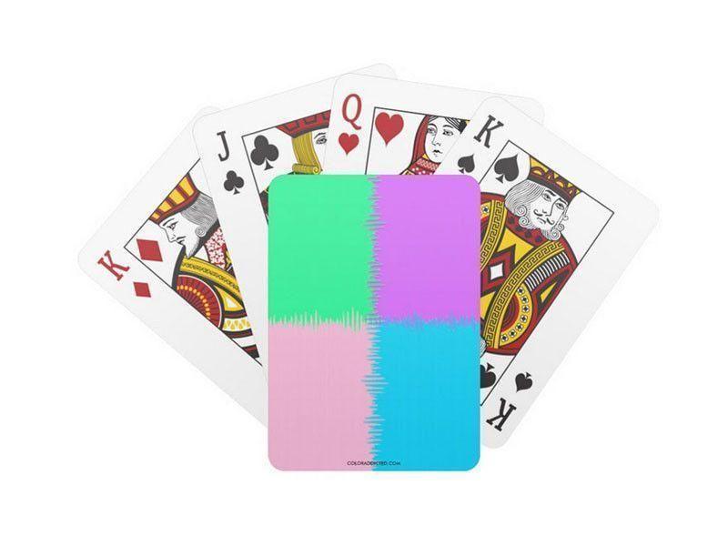 Playing Cards-QUARTERS Standard Playing Cards-Pink &amp; Light Blue &amp; Light Green &amp; Light Purple-from COLORADDICTED.COM-