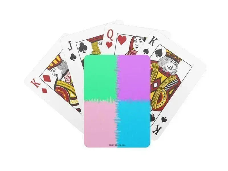 Playing Cards-QUARTERS Standard Playing Cards-Pink & Light Blue & Light Green & Light Purple-from COLORADDICTED.COM-