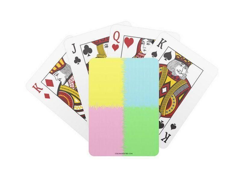 Playing Cards-QUARTERS Standard Playing Cards-Pink &amp; Light Blue &amp; Light Green &amp; Light Yellow-from COLORADDICTED.COM-