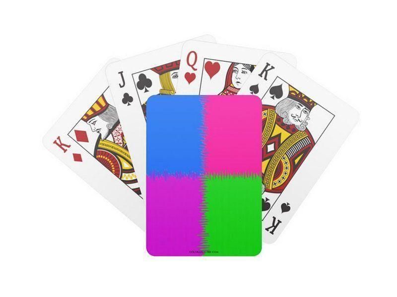 Playing Cards-QUARTERS Standard Playing Cards-Purple &amp; Fuchsia &amp; Blue &amp; Green-from COLORADDICTED.COM-