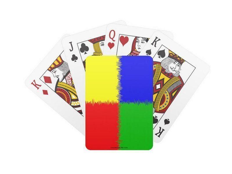 Playing Cards-QUARTERS Standard Playing Cards-Red &amp; Blue &amp; Green &amp; Yellow-from COLORADDICTED.COM-