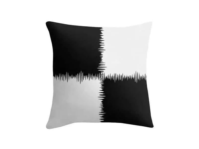Throw Pillows & Throw Pillow Cases-QUARTERS Throw Pillows & Throw Pillow Cases-Black & White-from COLORADDICTED.COM-